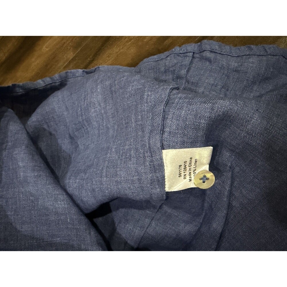 Ann Mashburn Women Grey Linen Blouse Size Small - Picture 3 of 7
